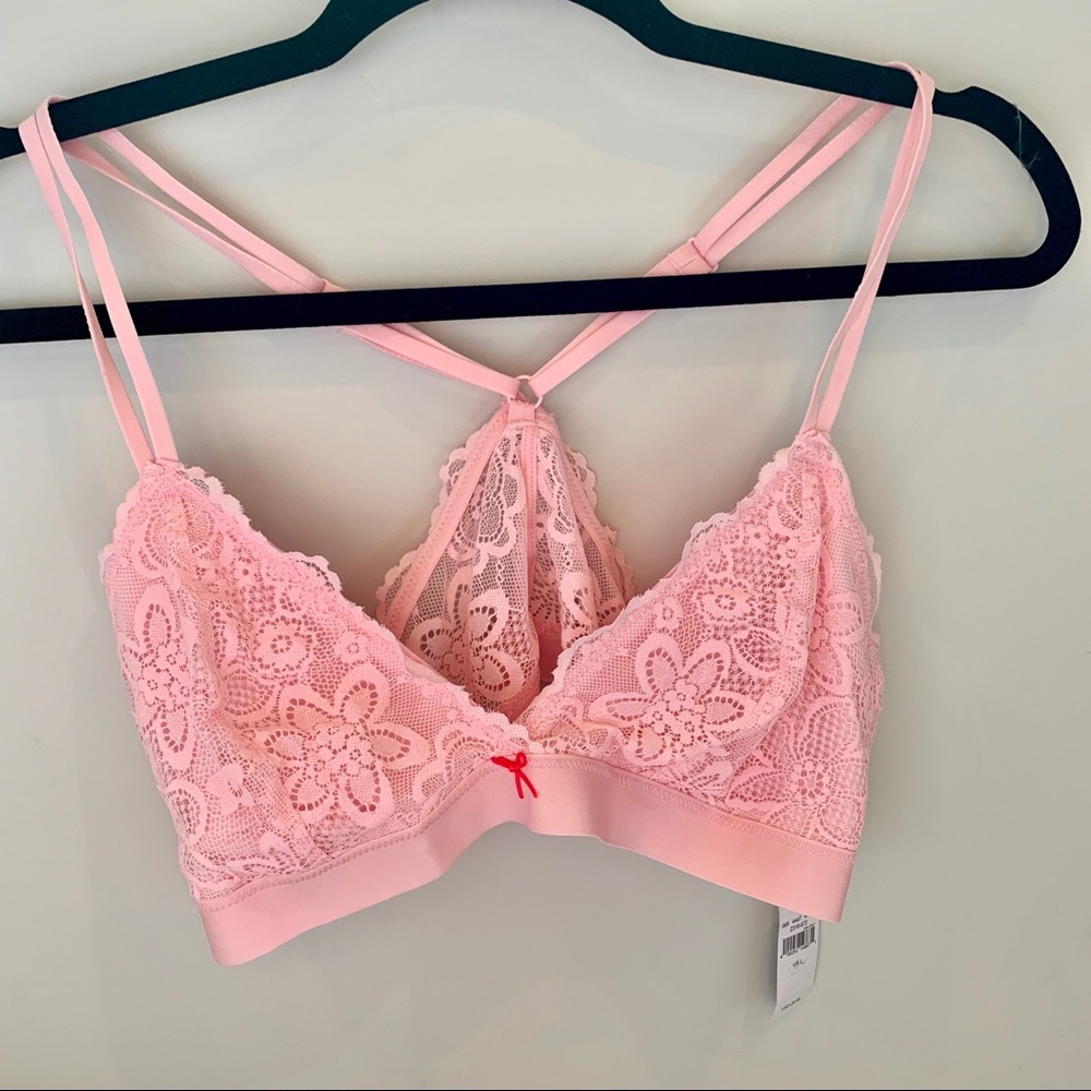 NWT Aerie Pink Lace Bralette Size L